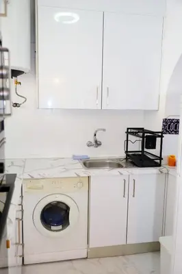 Una cocina o zona de cocina en MojacarProperty, Apto Luis 1ª Línea de Playa