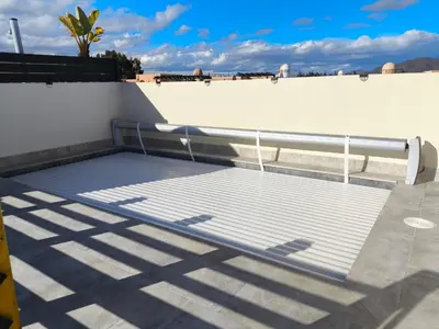 Un balcón o terraza de Ático Bora Palm,Piscina Privada Climatizable, 250m playa