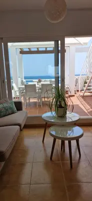 Zona de estar de Ático Mojacar Playa 1ª Linea - Piscina abierta todo el año, Wifi, Garaje, Golf cerca