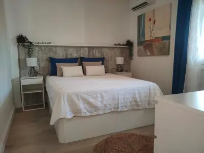 Cama o camas de una habitación en Ático con vistas al Puerto de Aguadulce