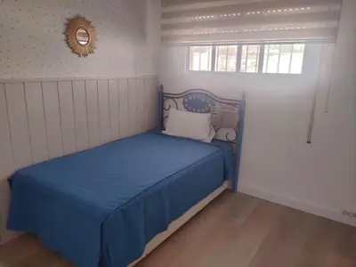 Cama o camas de una habitación en Ático con vistas al Puerto de Aguadulce