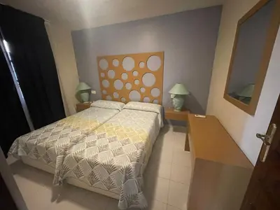 Cama o camas de una habitación en Apartamento en Vera Playa
