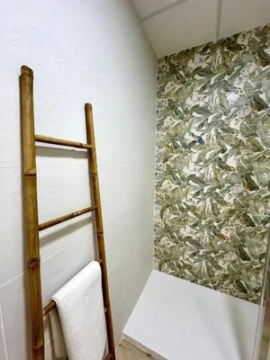 Cama o camas de una habitación en Apartamento Villa Azul, 1ª línea de playa