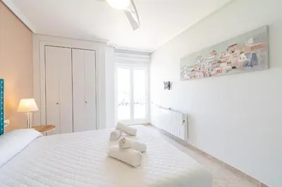 Cama o camas de una habitación en EL RUBIAL con Vistas al Mar , Parking y Wifi - By Aloha Palma