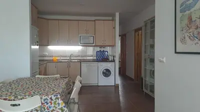 Una cocina o zona de cocina en Mojacar apartamento amplio y tranquilo