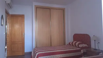 Cama o camas de una habitación en Mojacar apartamento amplio y tranquilo