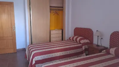 Cama o camas de una habitación en Mojacar apartamento amplio y tranquilo