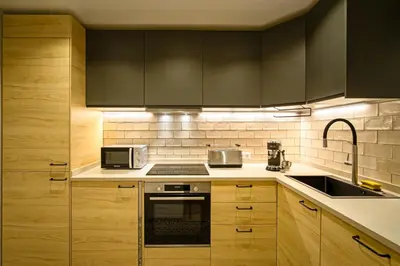 Una cocina o zona de cocina en Panorama-Meerblick & hochwertiges Design