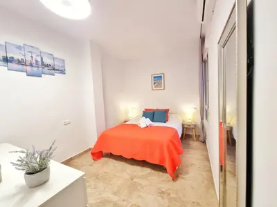 Cama o camas de una habitación en CASA, SOL y PLAYA, Cabo de Gata, Almería