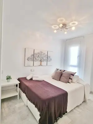 Cama o camas de una habitación en Apto DulcesSueños, Retamar, Cabo de Gata