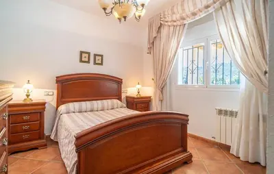 Cama o camas de una habitación en 1- Casa Rural con Piscina Climatizada