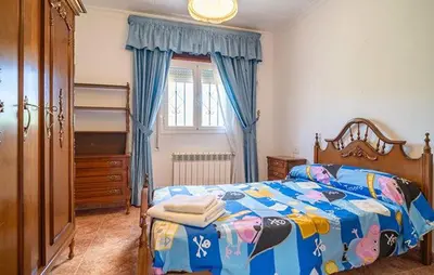 Cama o camas de una habitación en 1- Casa Rural con Piscina Climatizada