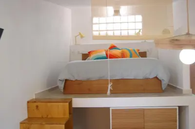 Cama o camas de una habitación en La cochera de la noria
