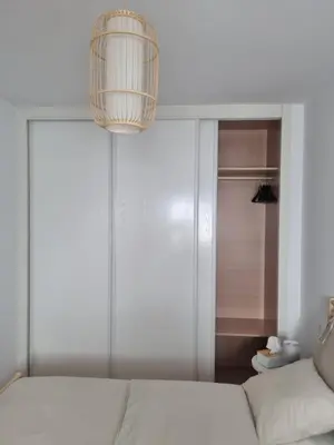 Cama o camas de una habitación en Beautiful luxury apartment with sea view Mojacar Playa