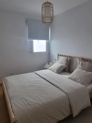 Cama o camas de una habitación en Beautiful luxury apartment with sea view Mojacar Playa