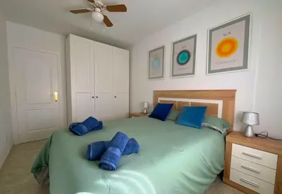 Cama o camas de una habitación en Duplex de dos dormitorios en Vera Playa