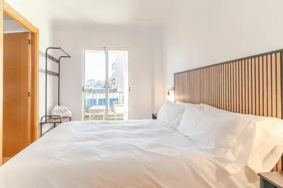 Cama o camas de una habitación en RentitSpain - Almerimar - Apto Almerimar con Puerto y Playa
