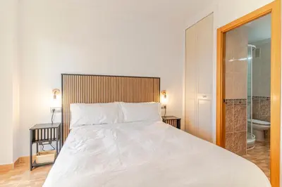 Cama o camas de una habitación en RentitSpain - Almerimar - Apto Almerimar con Puerto y Playa