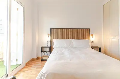 Cama o camas de una habitación en RentitSpain - Almerimar - Apto Almerimar con Puerto y Playa