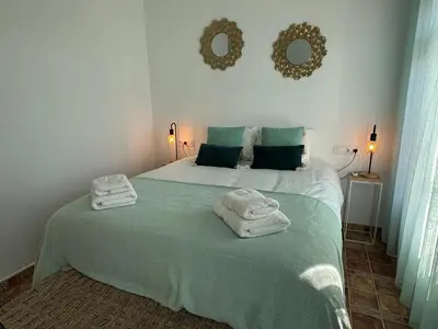 Cama o camas de una habitación en Casa Fuente del Andaluz