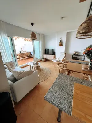 Zona de estar de Appartement de luxe vue mer imprenable Mojacar Playa