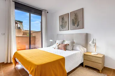 Cama o camas de una habitación en Oasis in Los Collados - 2BR - Pool & Garden