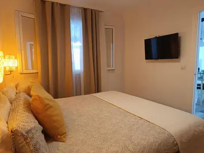 Cama o camas de una habitación en Bahia de Vera Apartamento Paraiso