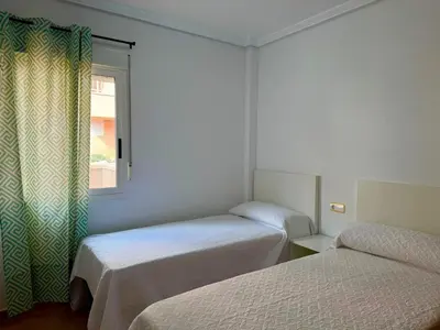 Cama o camas de una habitación en Apartamento 22 Mojácar Solárium vista al Mar