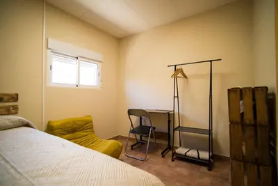 Cama o camas de una habitación en Posada Rancho Malcaminos