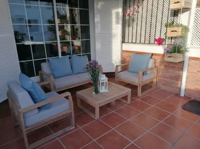 Zona de estar de Casa increíble, playa, piscina, BBQ, vistas