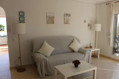 Zona de estar de Vera Mar 5 Front Line Beach Apartment