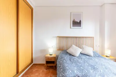 Cama o camas de una habitación en Marina de la Torre Sea View Family Apartment - Pool & Terrace