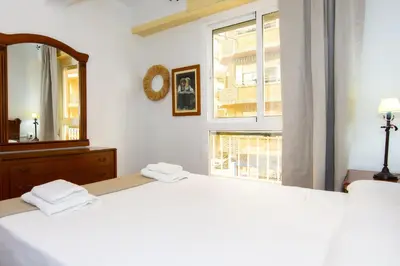 Cama o camas de una habitación en Águilas Centro Playa La Colonia