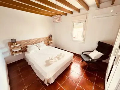 Cama o camas de una habitación en Apartamento Almeria Playa