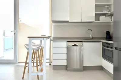 Una cocina o zona de cocina en Apartamentos Julio Visconti