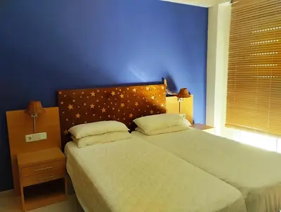 Cama o camas de una habitación en Apartamento Vera-playa