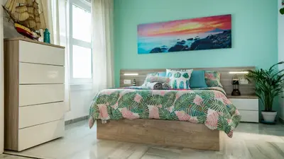 Cama o camas de una habitación en Atico En Faro