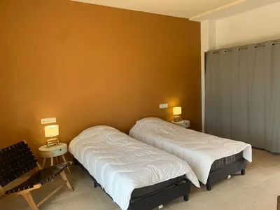Cama o camas de una habitación en El Olivo Private Swimming Pool