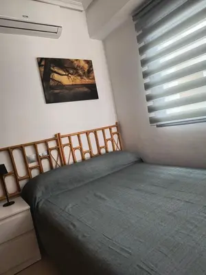 Cama o camas de una habitación en vera playa atico balcón al mediterráneo