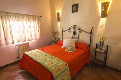 Cama o camas de una habitación en farmhouse in Sierra de los Filabres for 6 ppl