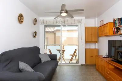 Zona de estar de Apartamento céntrico Belquimar a pocos pasos de la playa