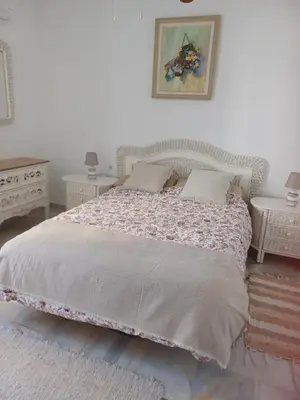 Cama o camas de una habitación en Sunny apartment in Mojácar with sea views