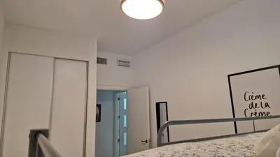 Cama o camas de una habitación en Gran terraza Apartamento playa Garrucha