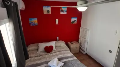 Cama o camas de una habitación en Apartalux Luna de las Negras