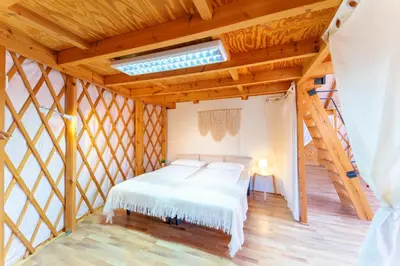 Cama o camas de una habitación en Camp y Niño