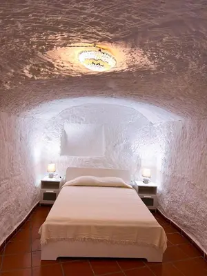 Cama o camas de una habitación en Cueva de la Luna