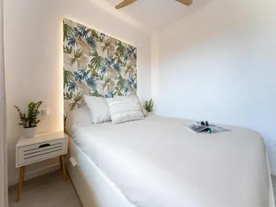 Cama o camas de una habitación en Studio in Aguadulce with Sea Views & Pool