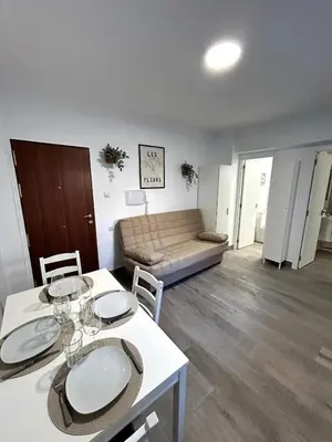 Zona de estar de A pasos del mar, 4 habitaciones, AC y reformado