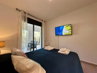 Cama o camas de una habitación en Starfish Mojácar
