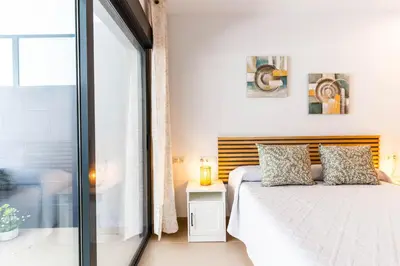 Cama o camas de una habitación en Apartamento Mirador Playa Serena IV R&R
